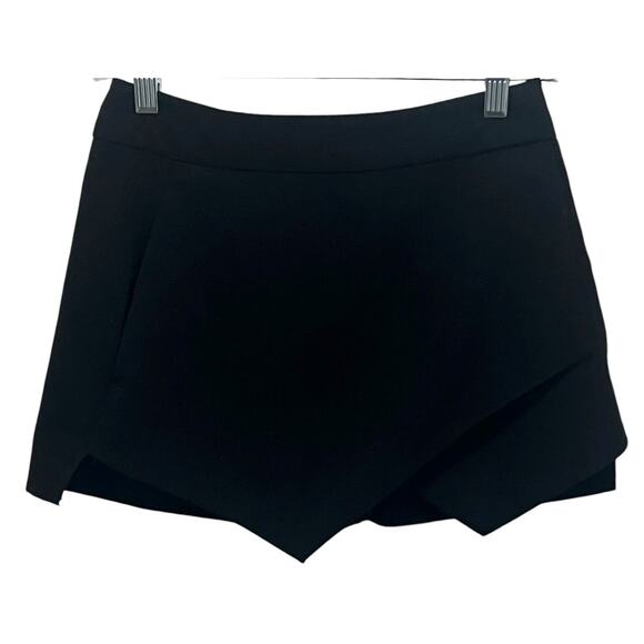 Aqua Asymmetrical Mini Skort Skirt, Shorts Side Pockets Black Womens Size S NWOT - Picture 1 of 6